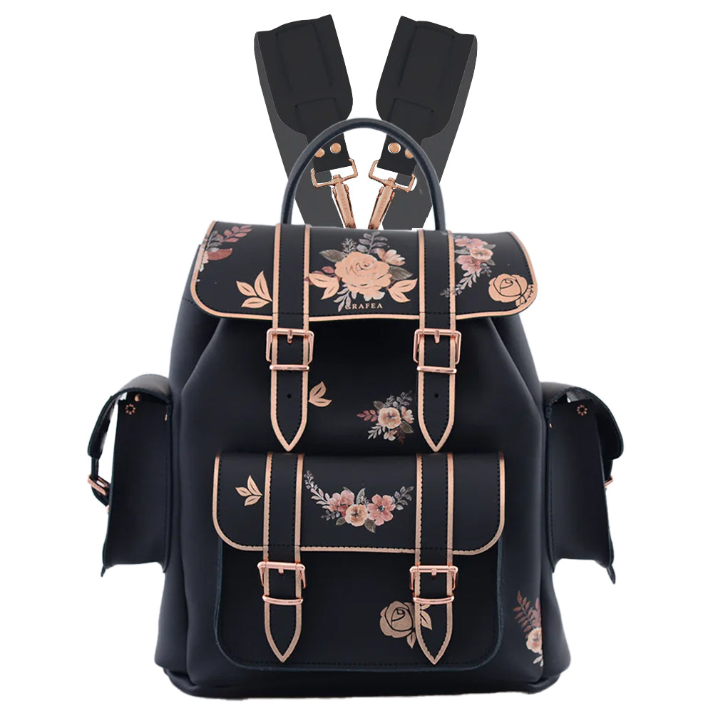 HARI II PORCELAIN BLACK Leather Backpack – GRAFEA