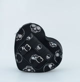 HEART SATCHEL SILVER SKULLS