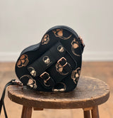 HEART SATCHEL ROSE GOLD SKULLS