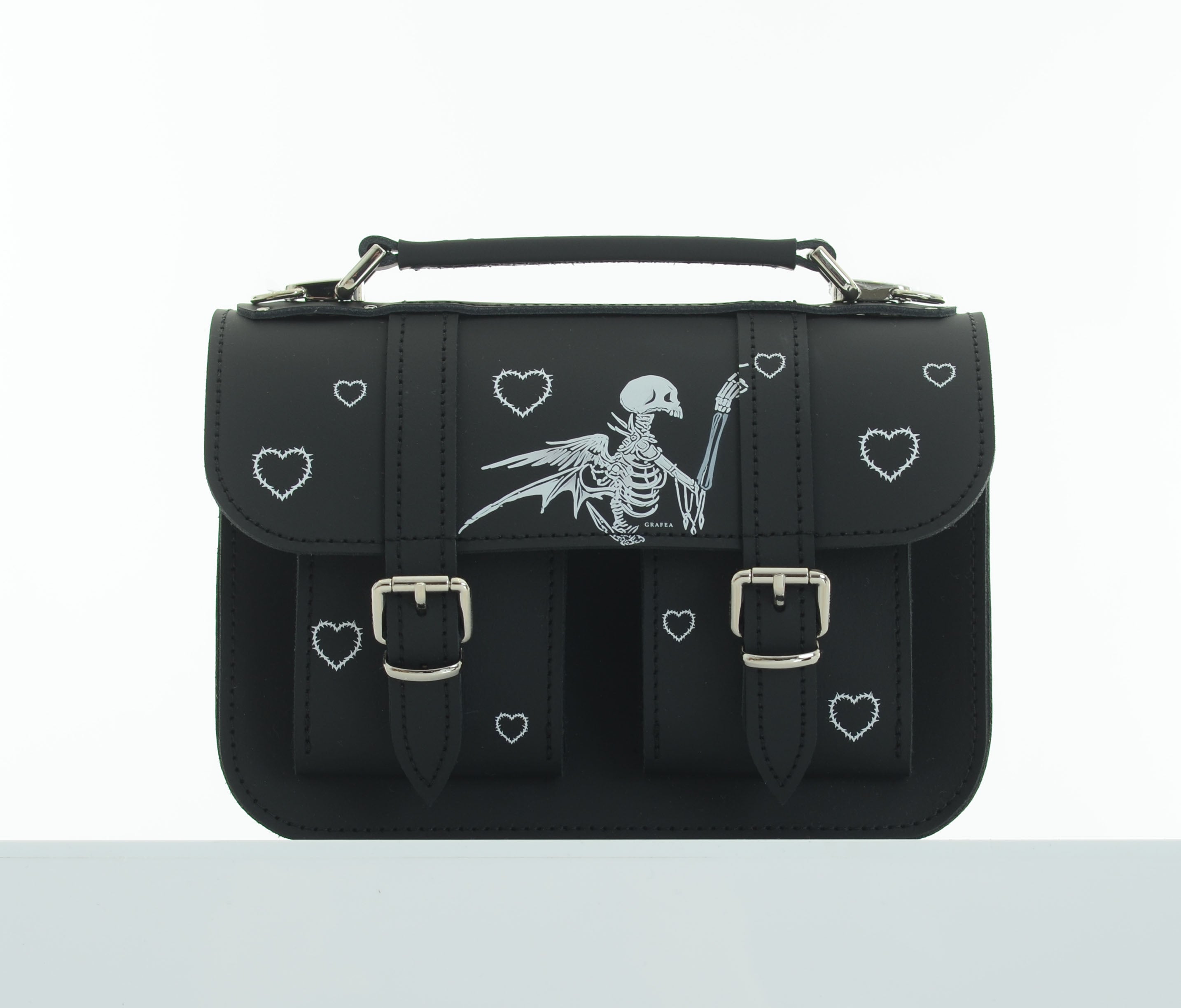 MICRO HEARTACHE Mini Leather Satchel GRAFEA
