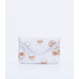 CARD WALLET WHITE ROSE GOLD SKULLS