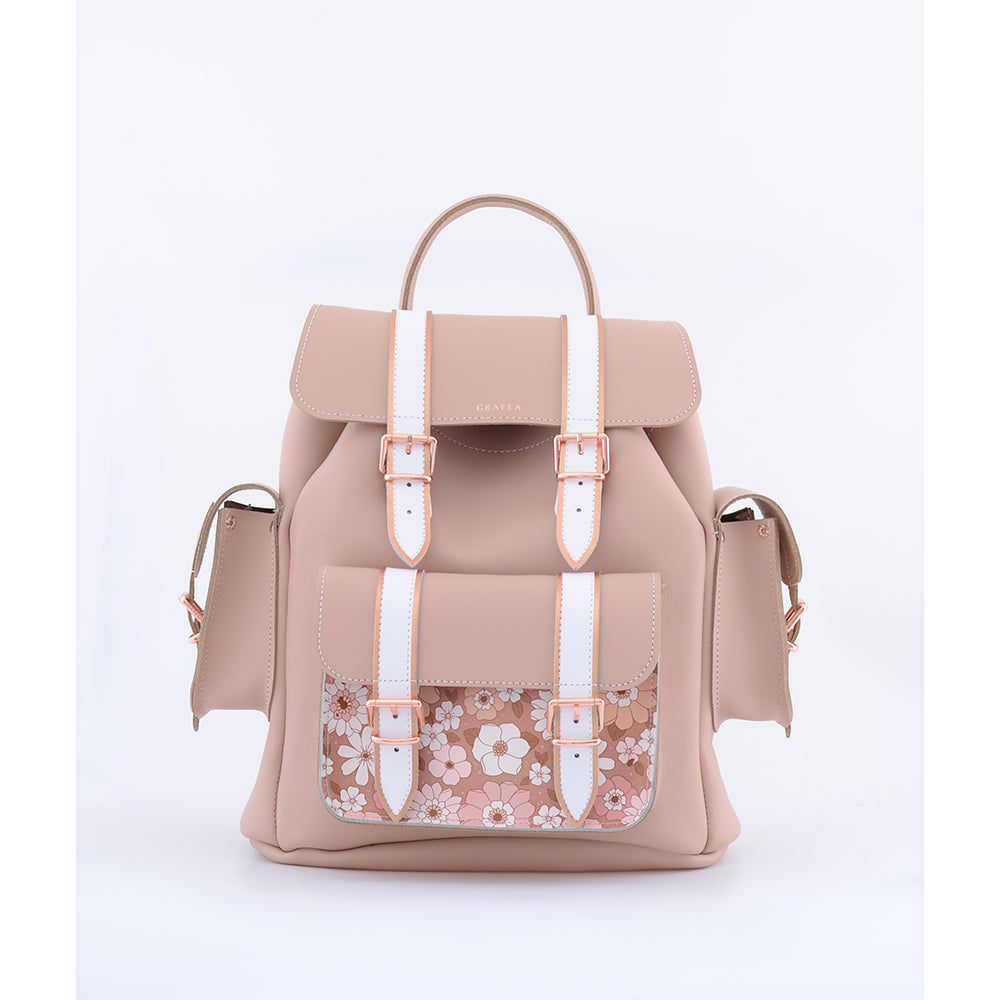 Hari Ii Grafea Philippines HARI II CAP FLORAL- Leather Backpack