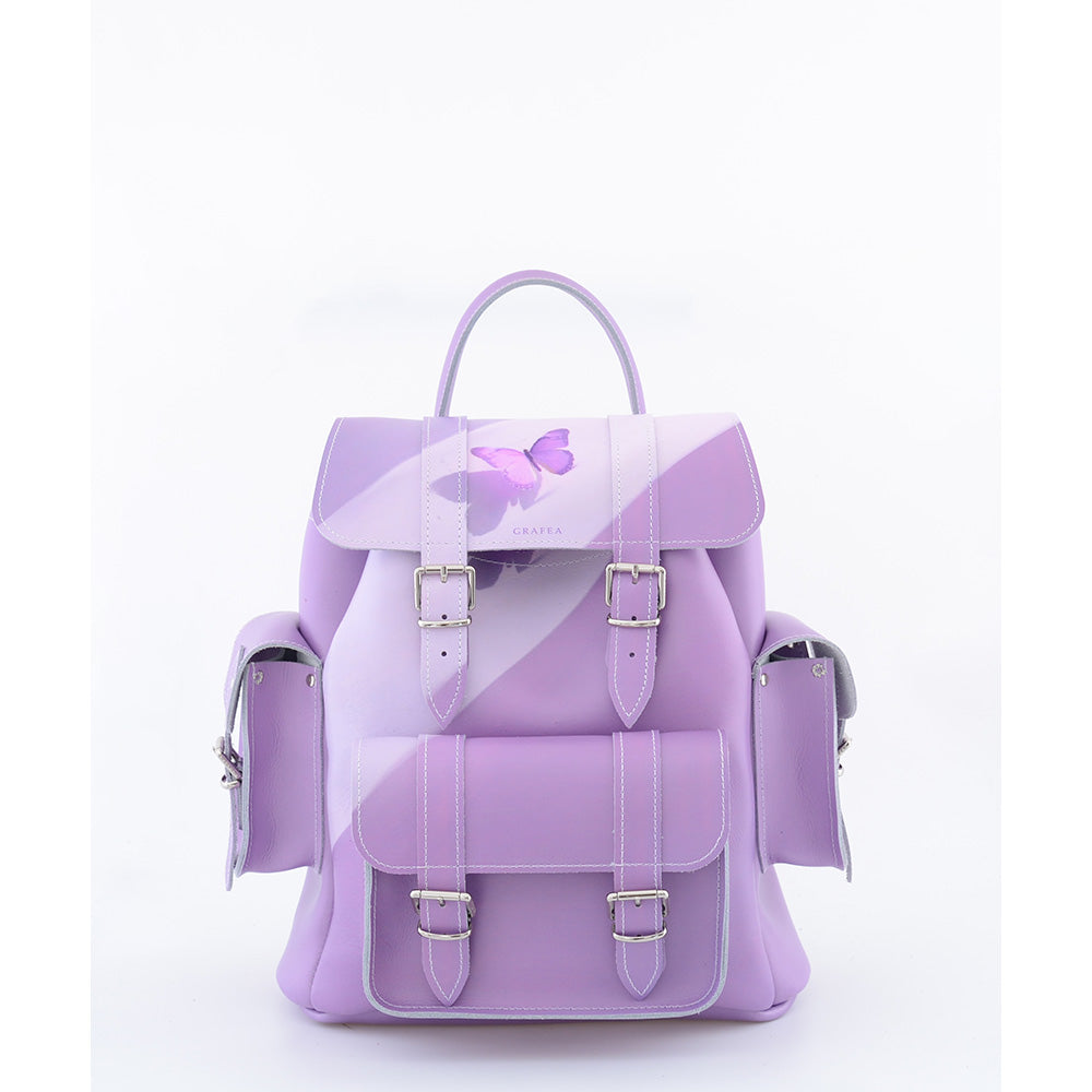 HARI II LILAC BUTTERFLY - Leather Backpack – GRAFEA