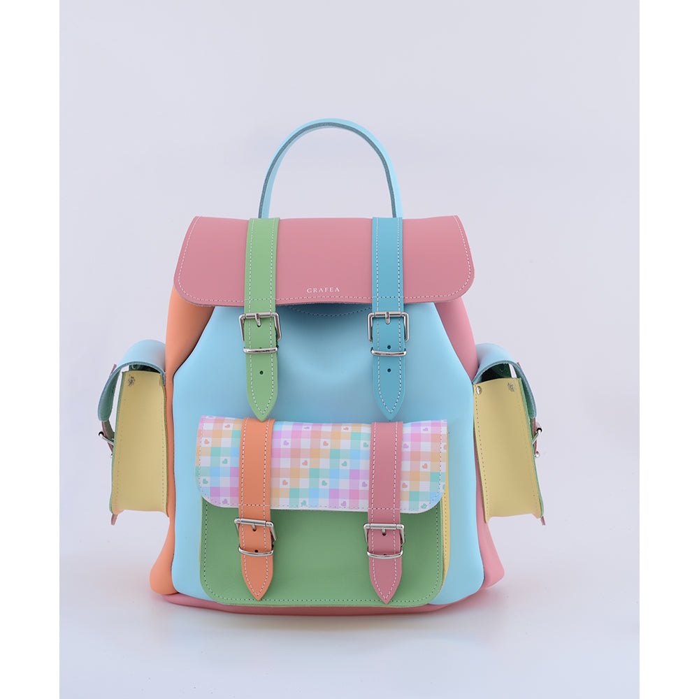 Handbag Leather Backpack With Colorful Strap Nevenka Casual
