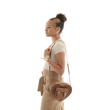HEART SATCHEL VINTAGE BROWN
