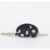 KEYRING PURSE FLORAL GHOSTS BLACK