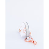 KEYRING PURSE WHITE ROSE GOLD SKULLS