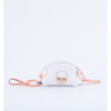 KEYRING PURSE WHITE ROSE GOLD SKULLS