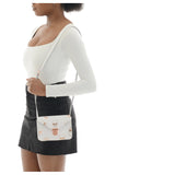 SMALL CROSSBODY WHITE ROSE GOLD SKULLS