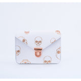 SMALL CROSSBODY WHITE ROSE GOLD SKULLS
