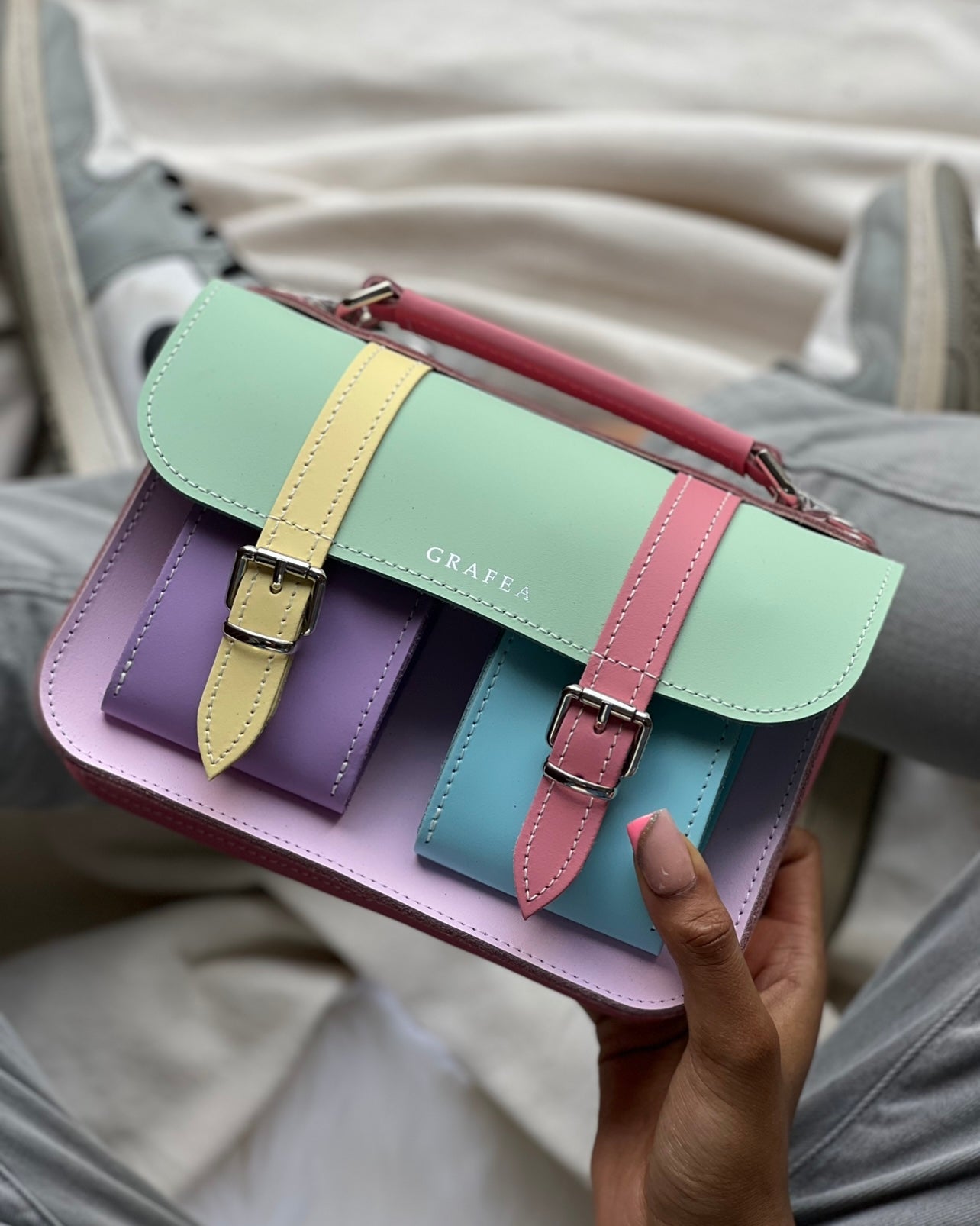 MICRO PASTEL LINA - Mini Leather Satchel – GRAFEA