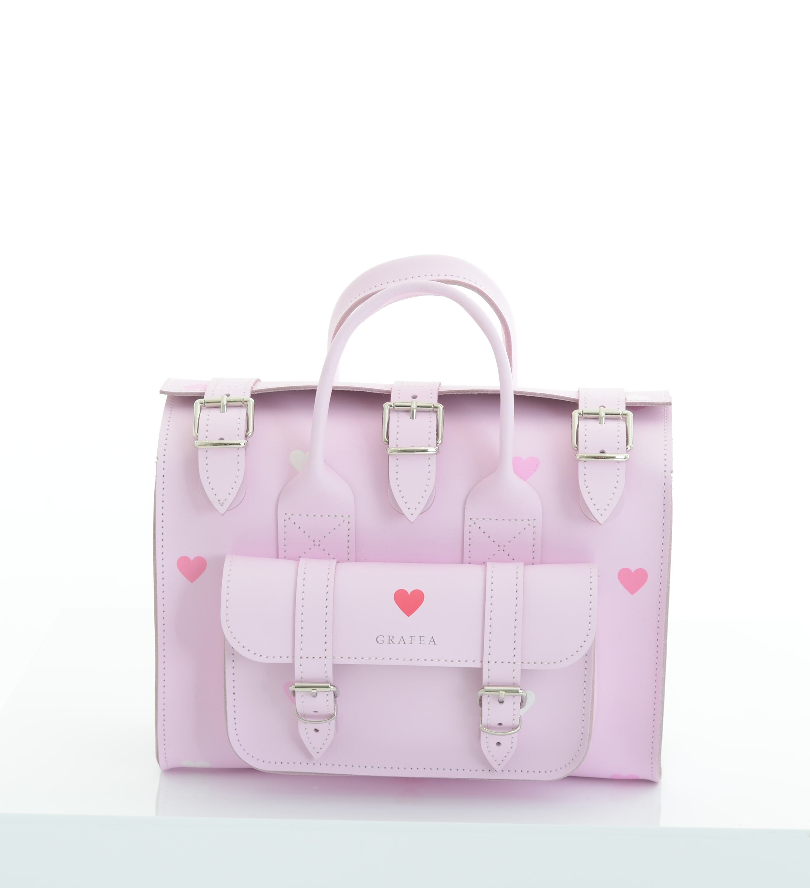 Cuir Grafea Sac Avis LUNA HEARTS PINK- Womens Leather Shoulder Bag