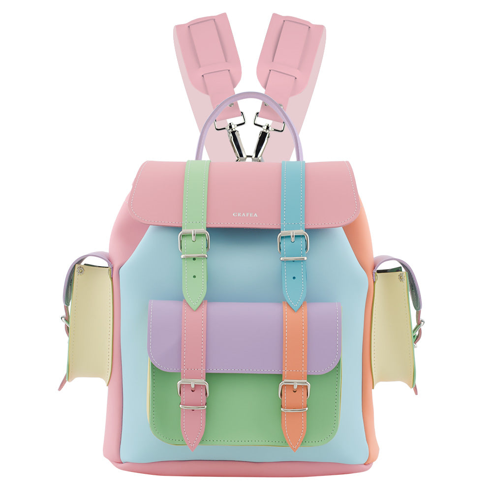 HARI II LINA - Pastel Leather Backpack – GRAFEA