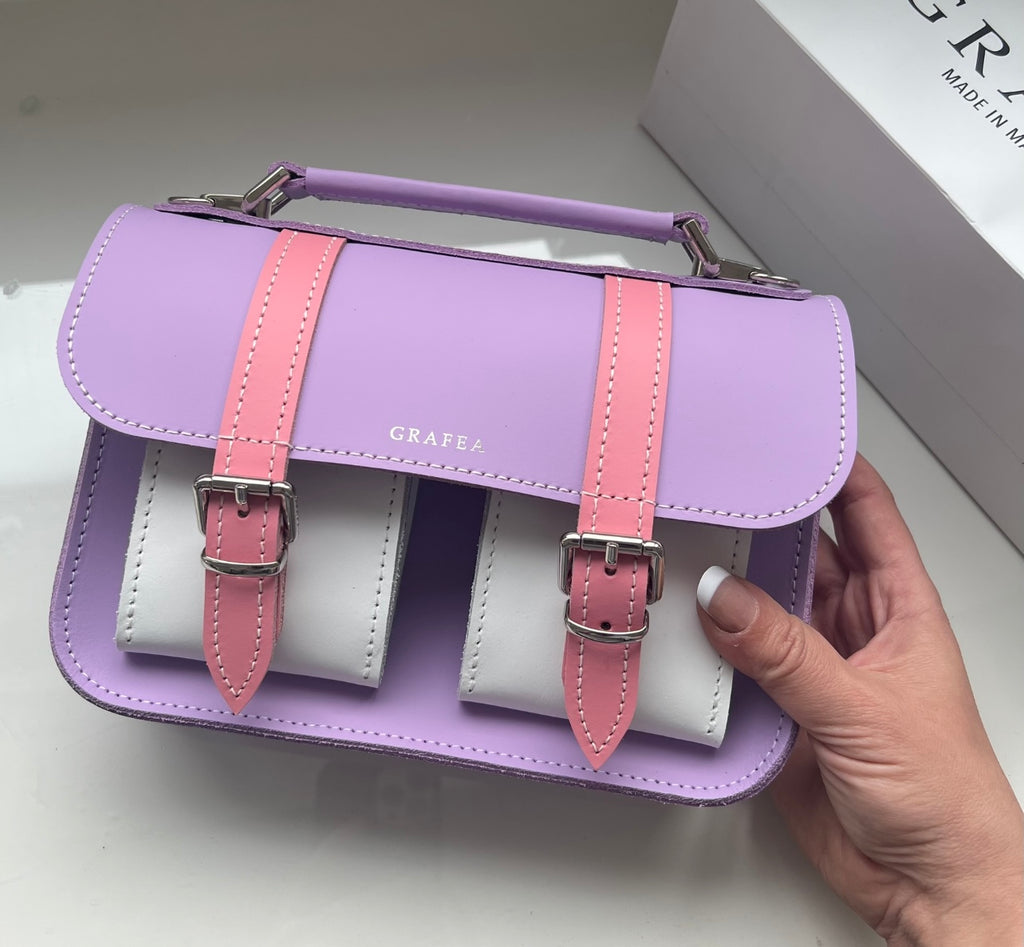 MICRO PARMA VIOLET Mini Leather Satchel GRAFEA