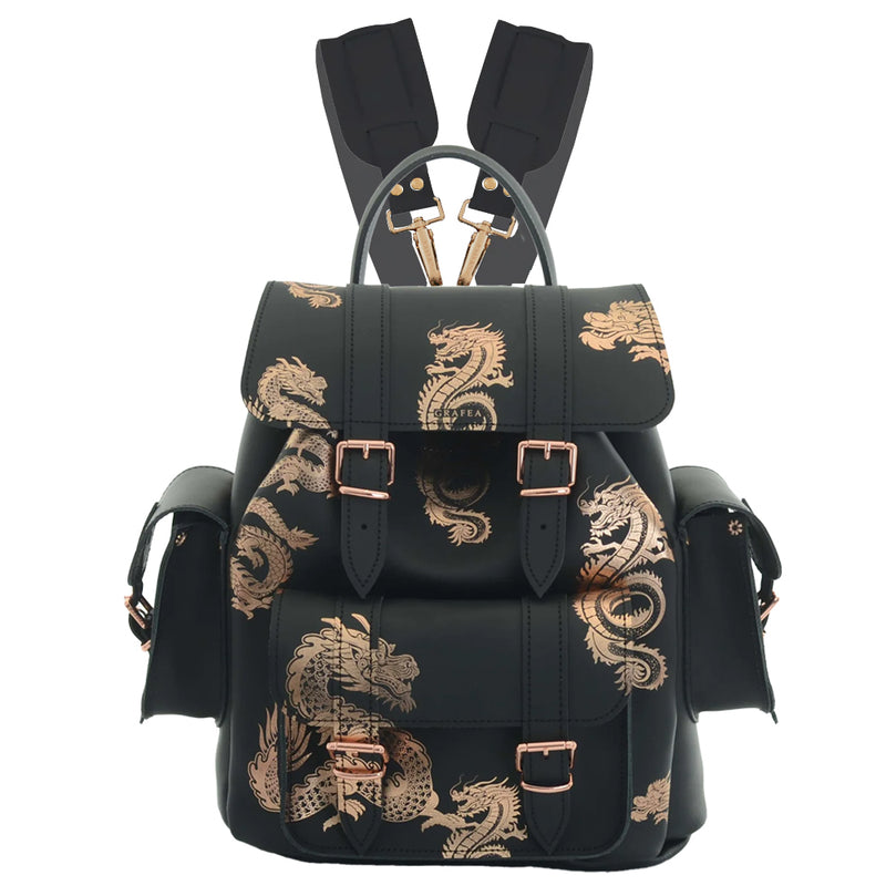 Dragon Pattern Leather Dragon Backpack HARI II 2024 DRAGON Leather