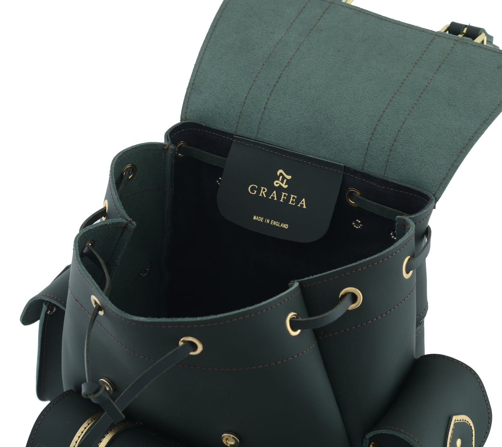 HARI II GREEN GOLD - Leather Backpack – GRAFEA