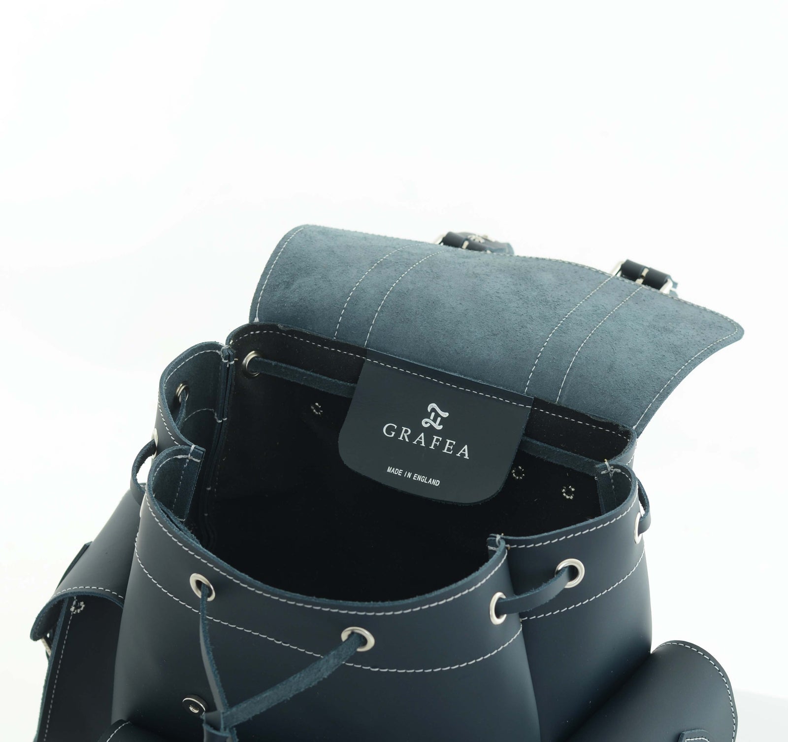HARI II NAVY Leather Backpack – GRAFEA
