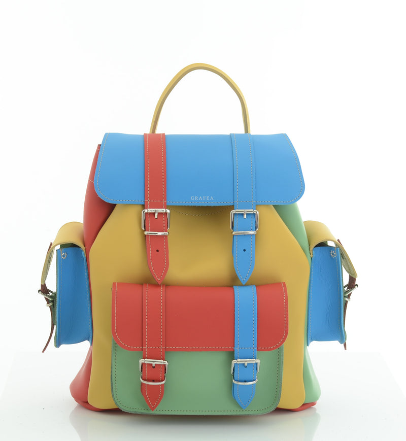 Leather Rucksack Grafea Bags Multicolor HARI II PAINT Leather