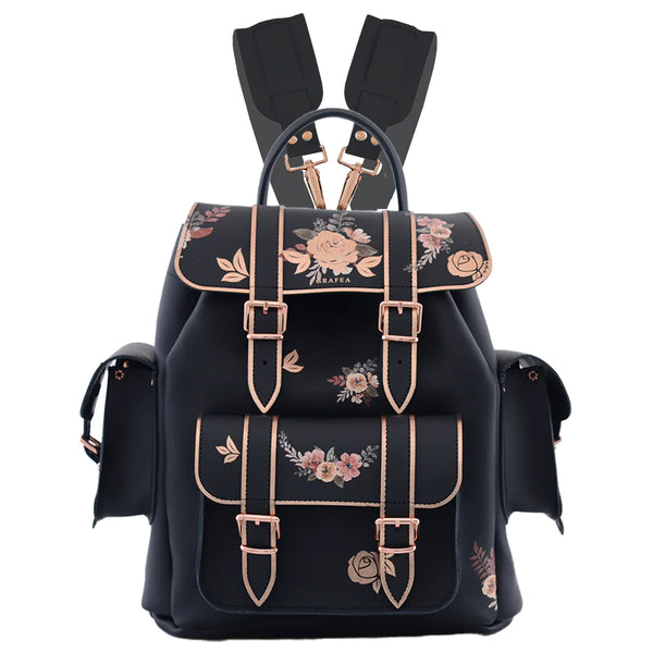 HARI II PORCELAIN BLACK - Leather Backpack – GRAFEA