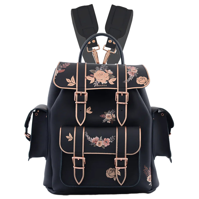 backpack leather made in england deaign HARI II PORCELAIN BLACK