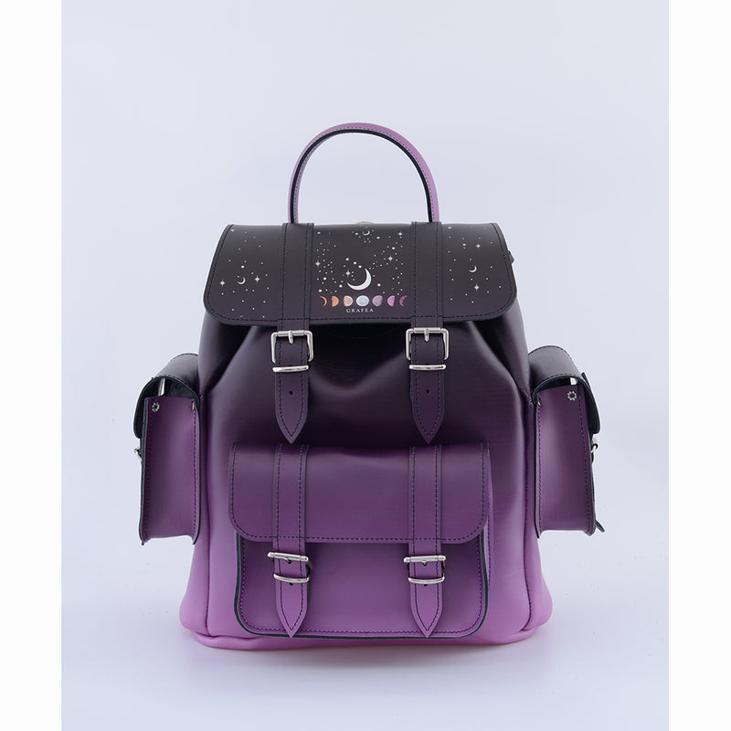 dark purple leather backpack HARI II PURPLE MOON