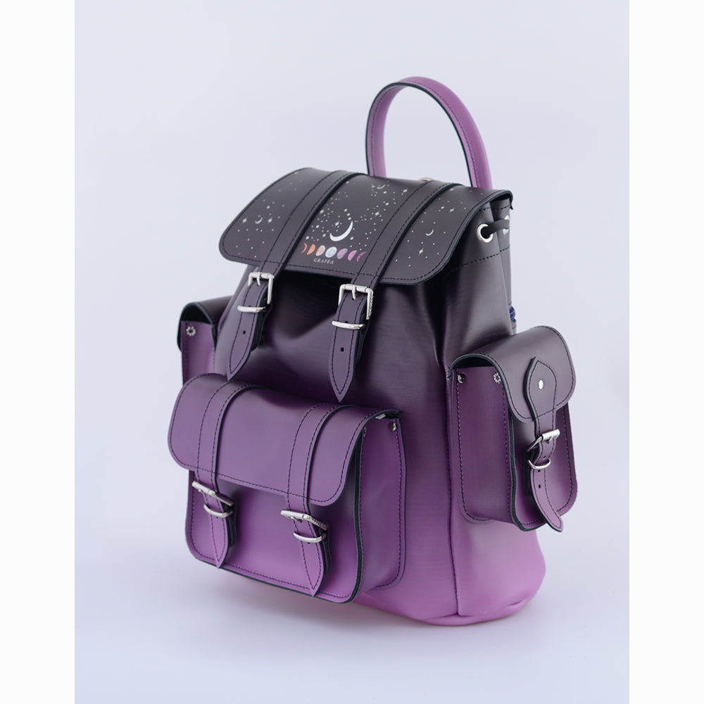 cheap purple leather backpack HARI II PURPLE MOON W- leather backpack – GRAFEA