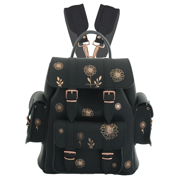 HARI II SUNFLOWER - Leather Backpack – GRAFEA display picture 1