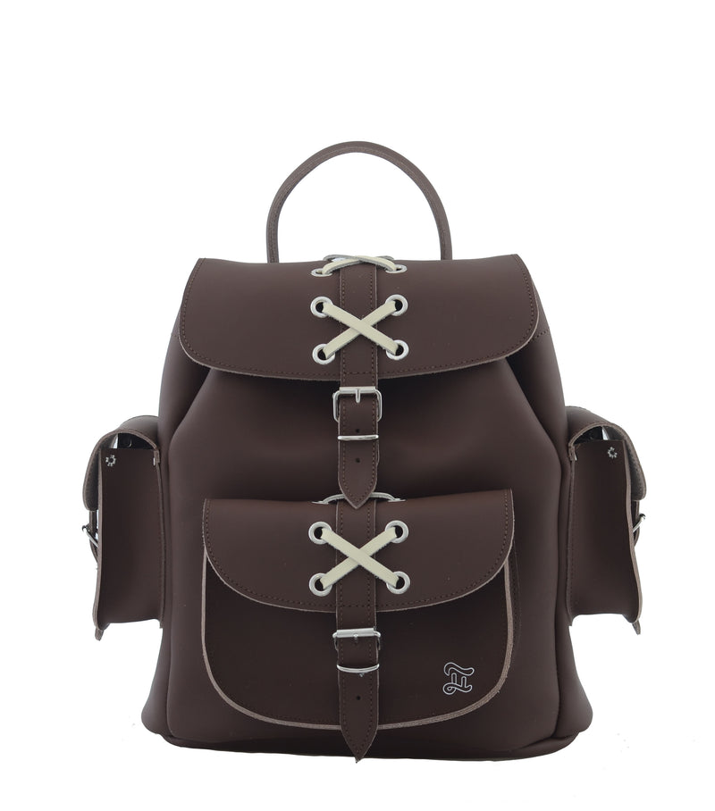 HARI LACE CHOCOLATE Leather Backpack – GRAFEA