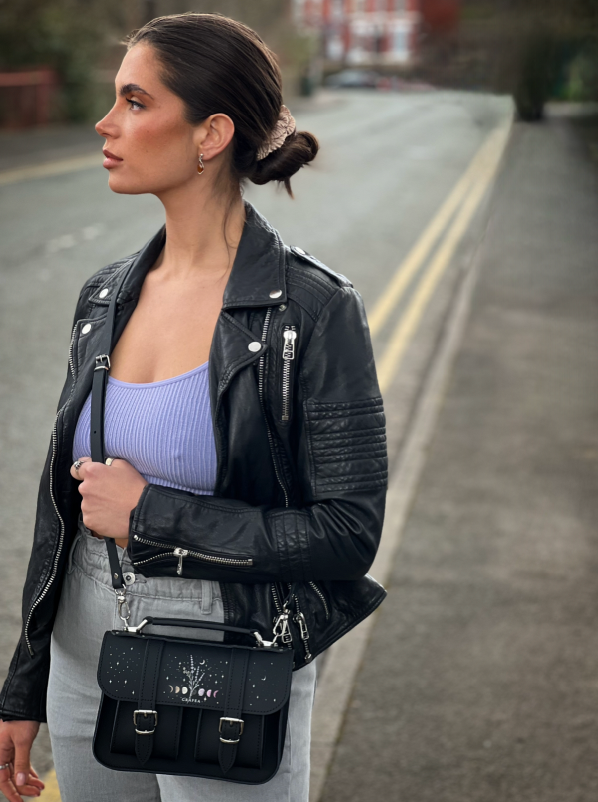 MICRO LAVENDER MOON Mini Leather Satchel – GRAFEA