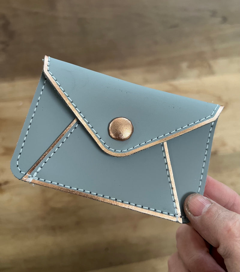 CARD WALLET GREY ROSE  GOLD