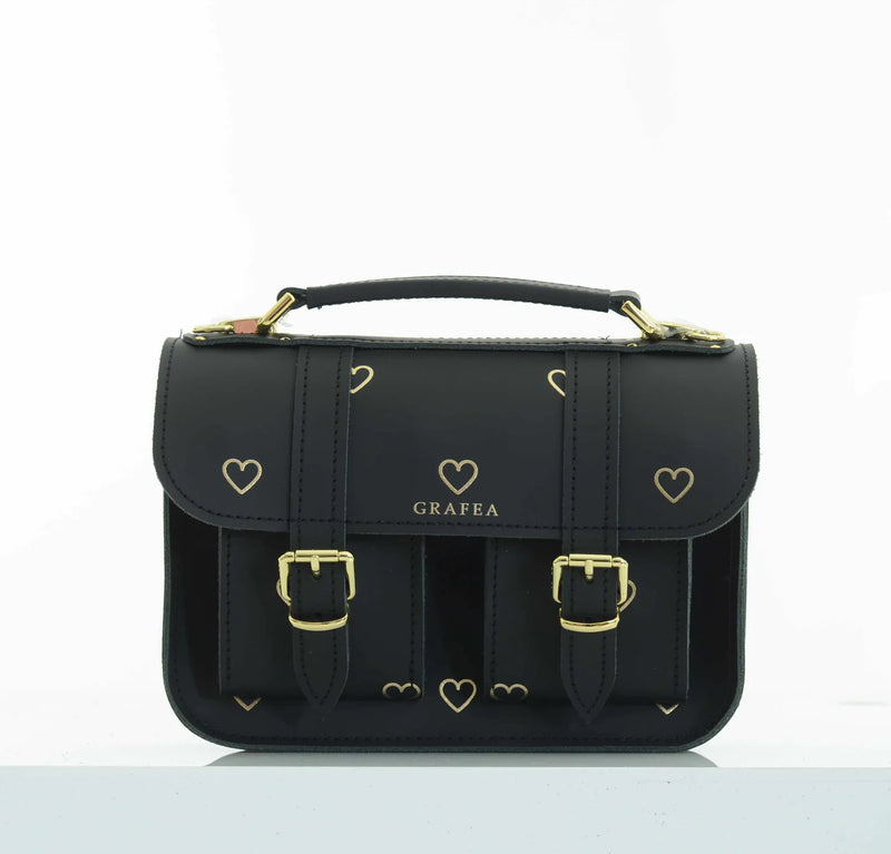 MICRO GOLDEN HEARTS BLACK W