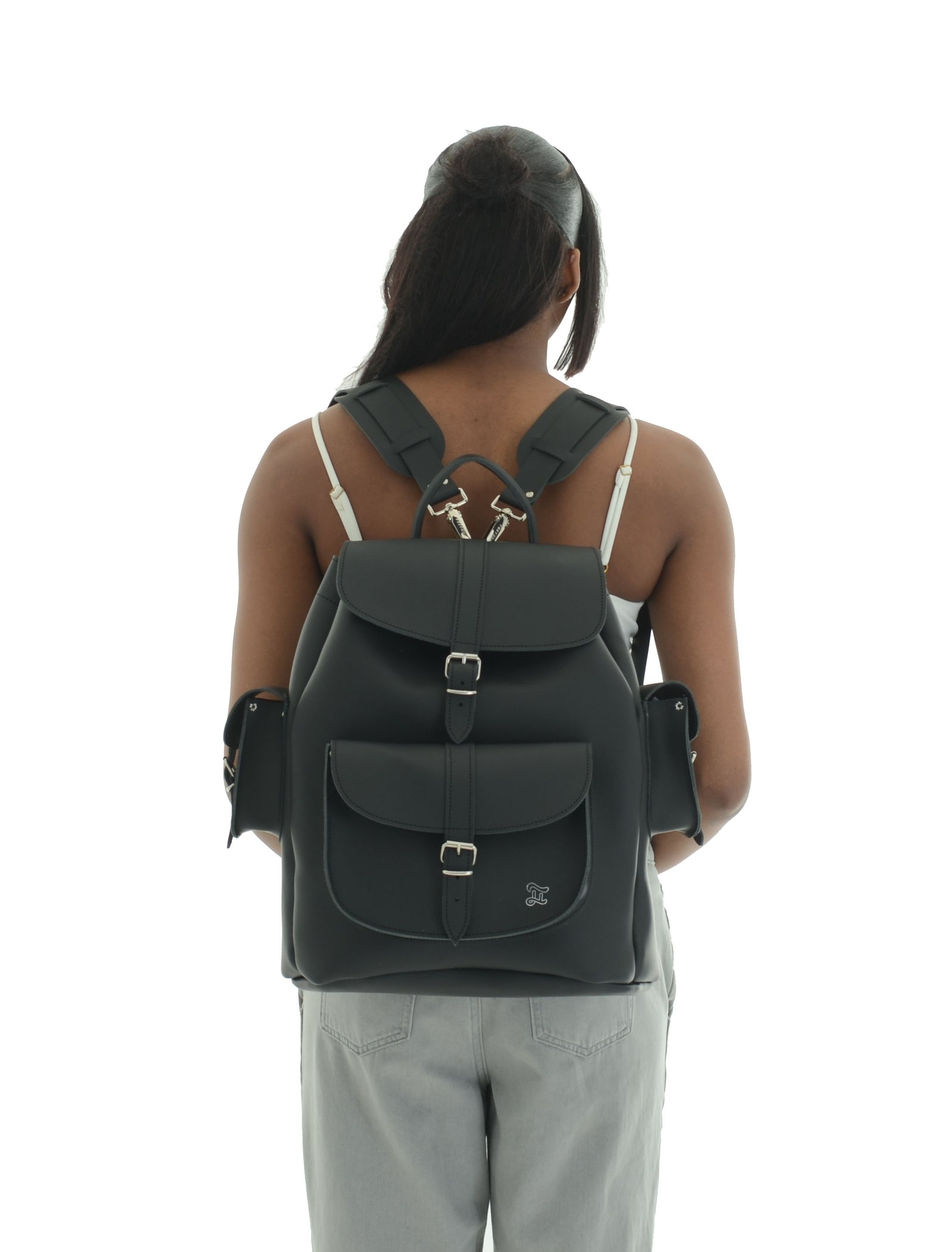 celebrity leather backpack ACTOR BLACK- Leather Backpack – GRAFEA