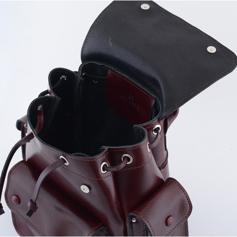 ashton zip top leather backpack ASHTON BURGUNDY