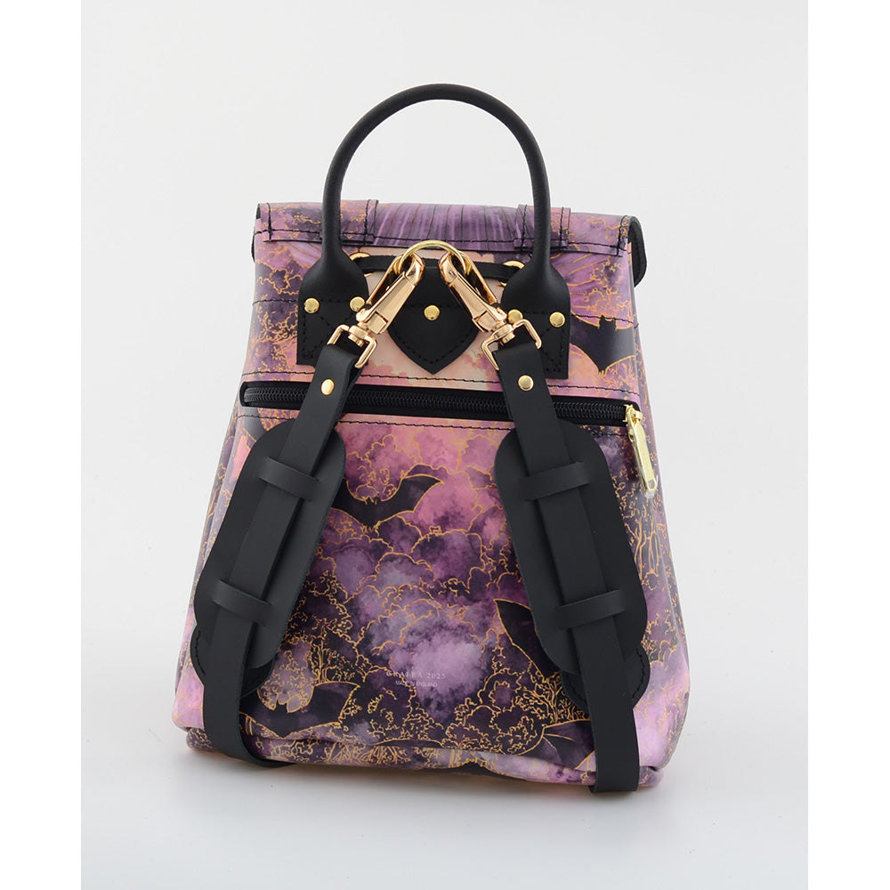 Grafea Baby II Bats Backpack Small Black BABY II GOLD BATS- Small Leather Backpack – GRAFEA main image 4