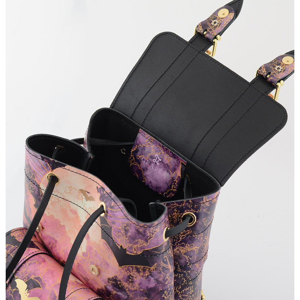 BABY II GOLD BATS- Small Leather Backpack – GRAFEA