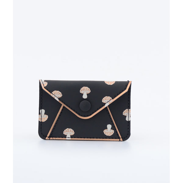 CARD WALLET ROSE GOLD MUSHROOMS