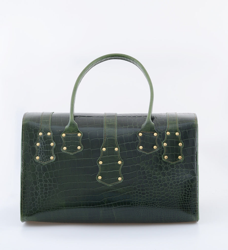 Chloé グリーン レザークラッチバッグ CHLOE CROC GREEN-leather shoulder bag – GRAFEA
