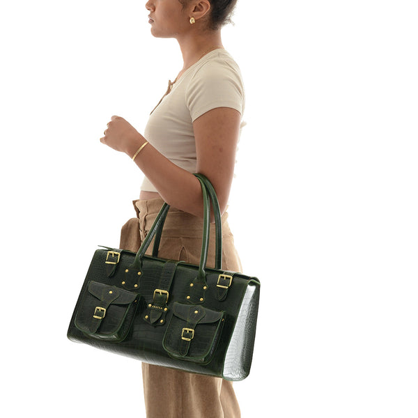 CHLOE CROC GREEN