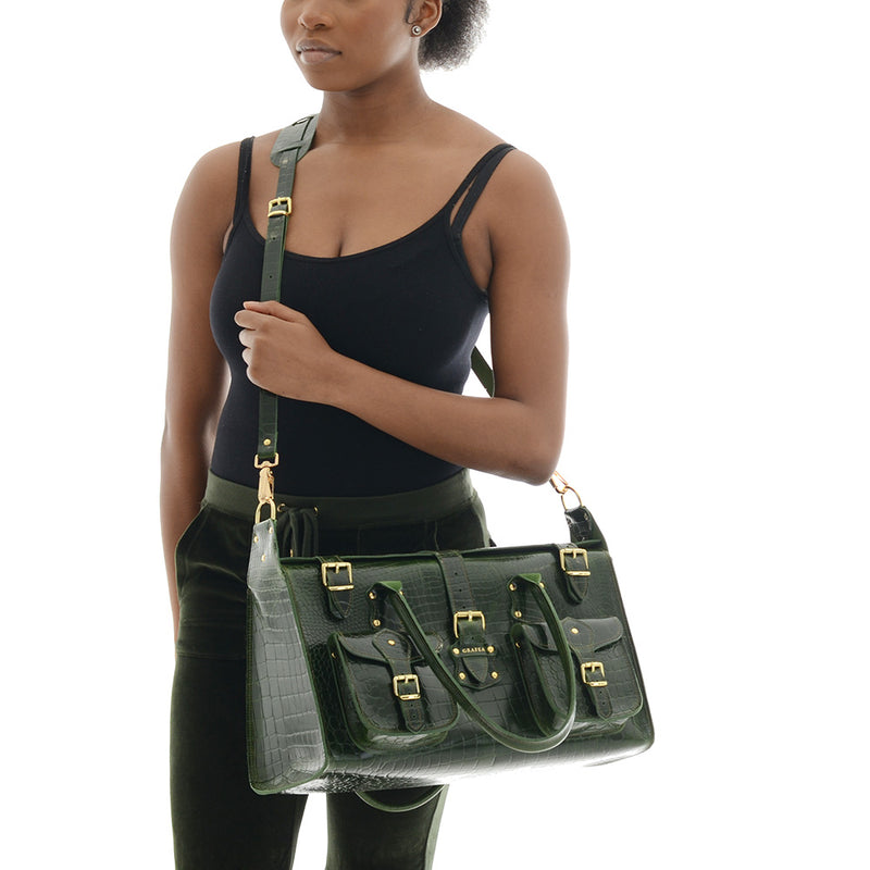 CHLOE CROC GREEN
