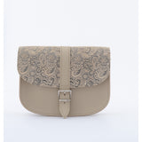 CROSS BODY SUEDE PAISLEY SAND