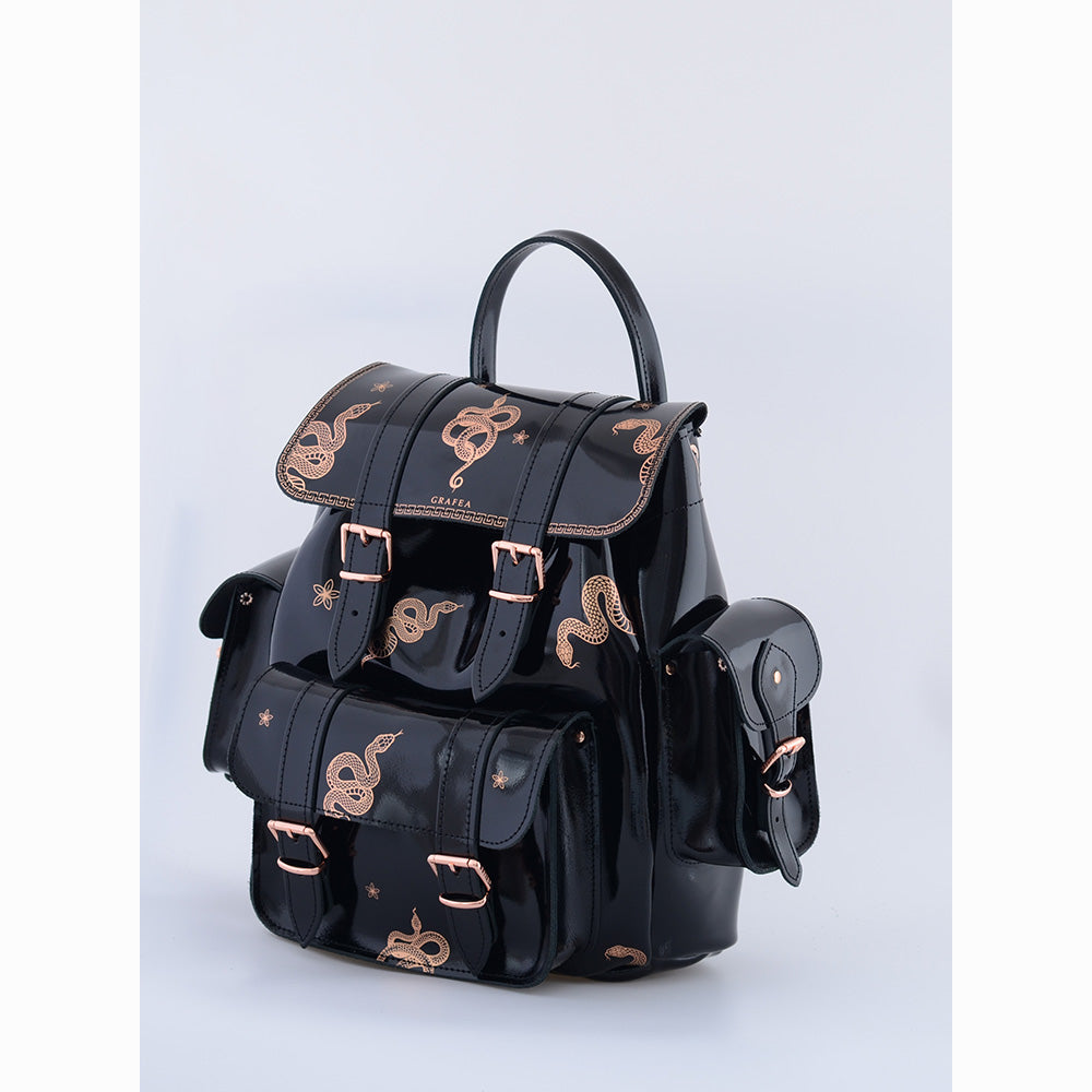 black leather snake backpack HARI II 2025 SNAKE