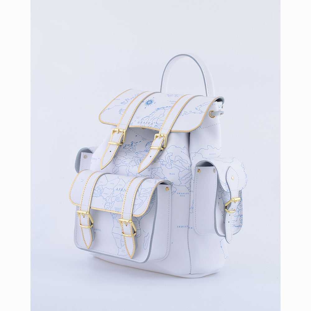 HARI II BLUE GOLD W Leather backpack – GRAFEA