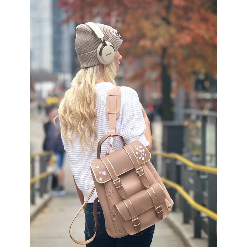 HARI II BROWN KIMONO - Leather Backpack – GRAFEA