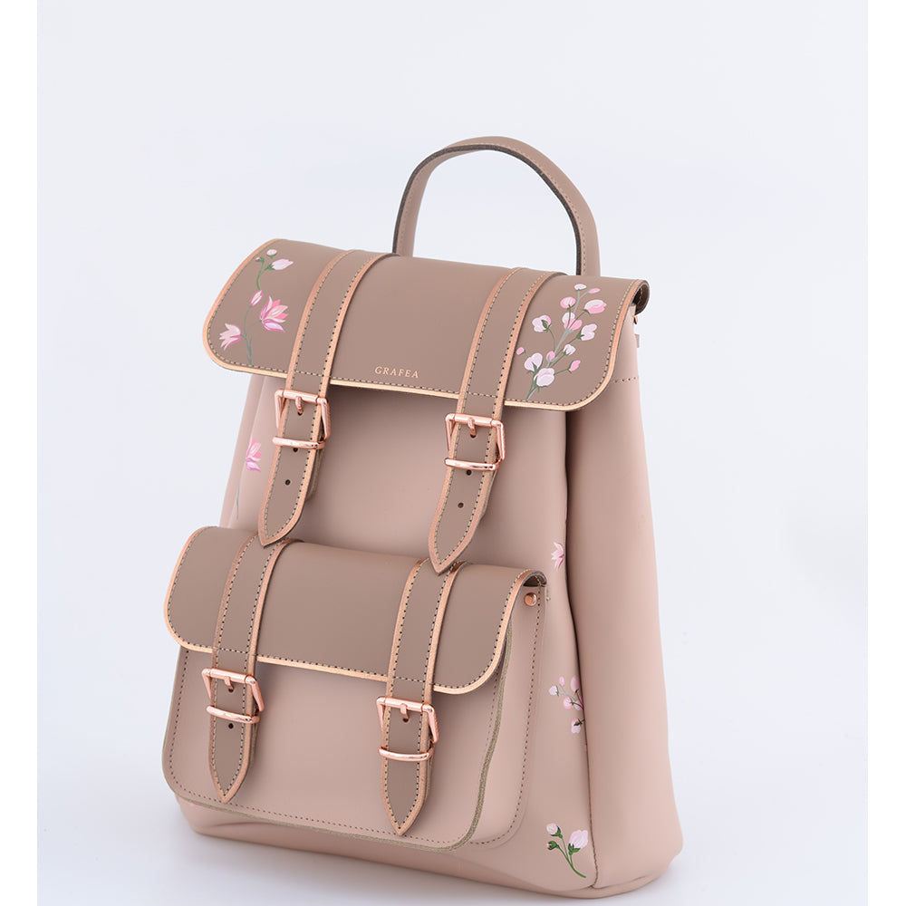 HARI II BROWN KIMONO - Leather Backpack – GRAFEA