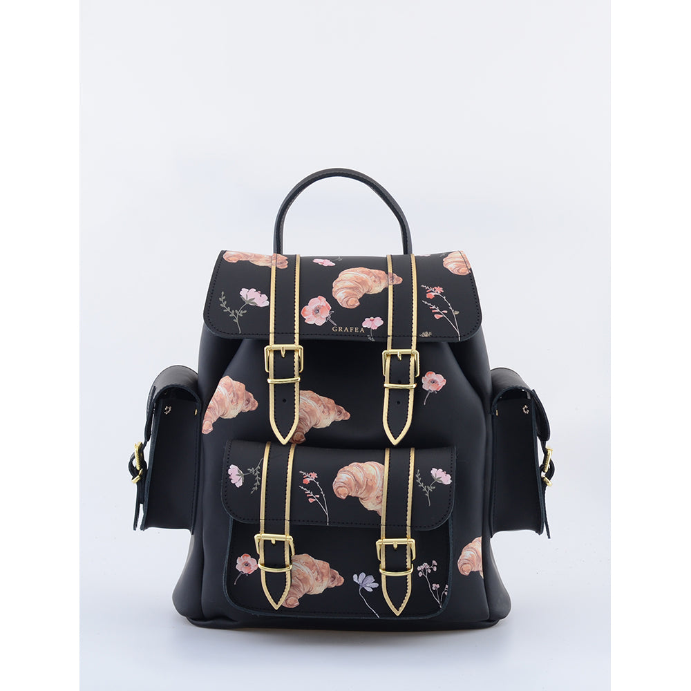 HARI II CROISSANT BLACK - Leather Backpack – GRAFEA