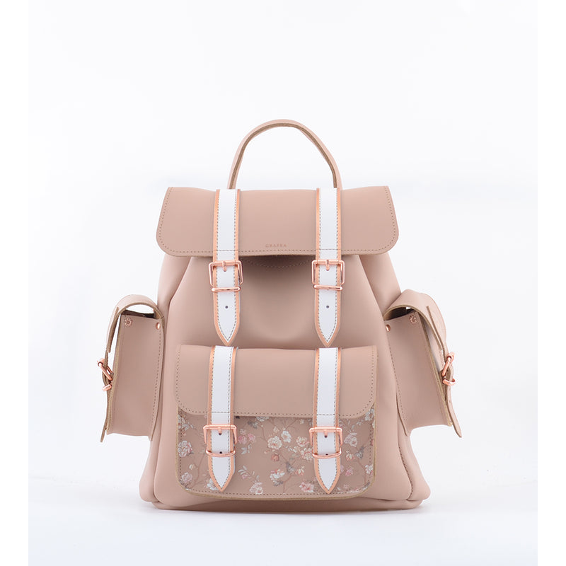 harupappa HARI II FLORAL CAPPUCCINO- Leather Backpack – GRAFEA