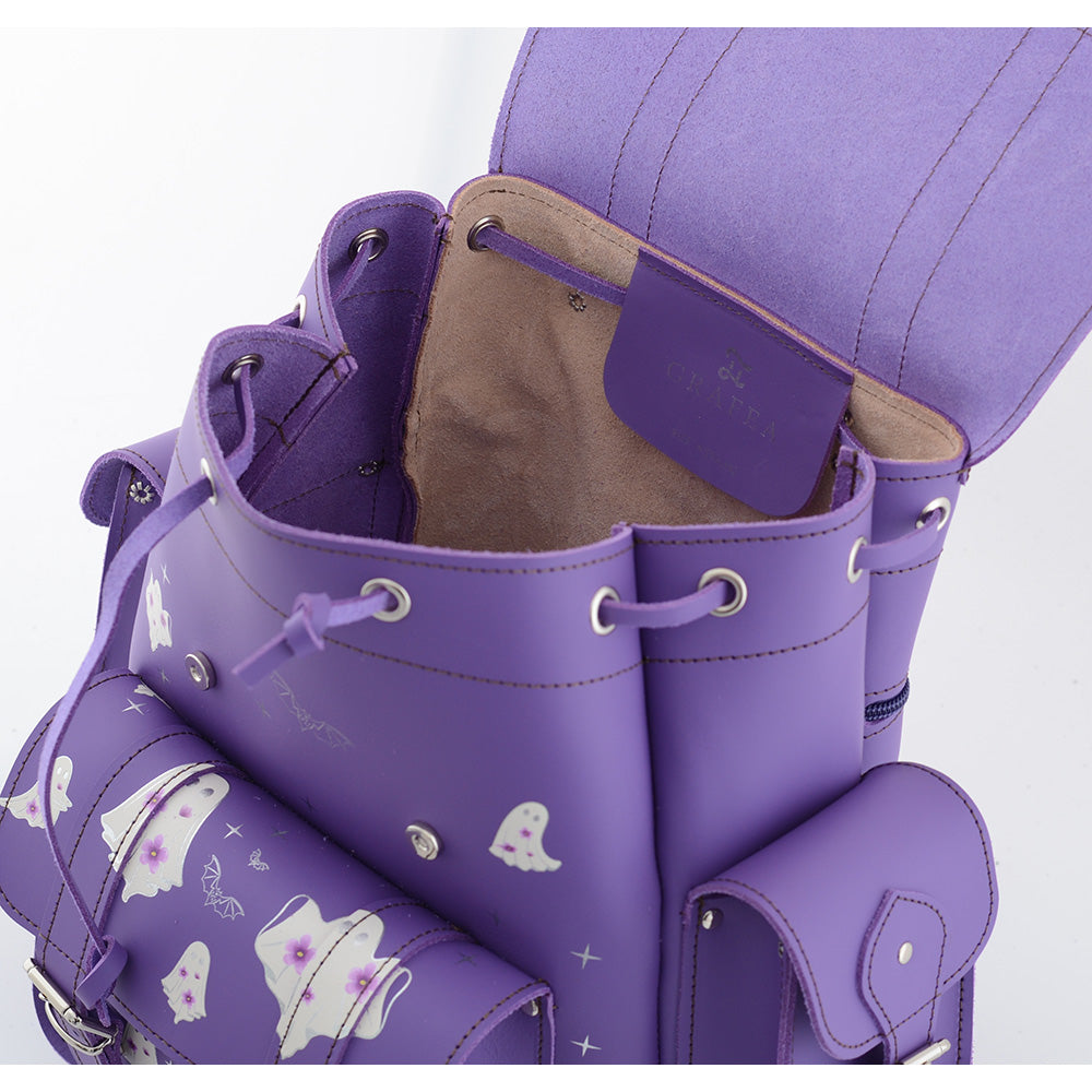 HARI II FLORAL GHOSTS - Leather Backpack – GRAFEA