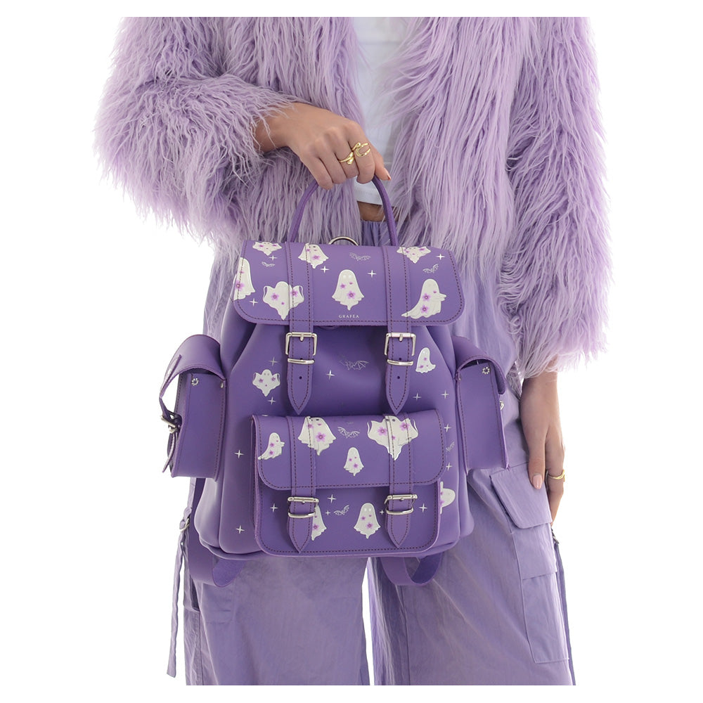 HARI II FLORAL GHOSTS - Leather Backpack – GRAFEA