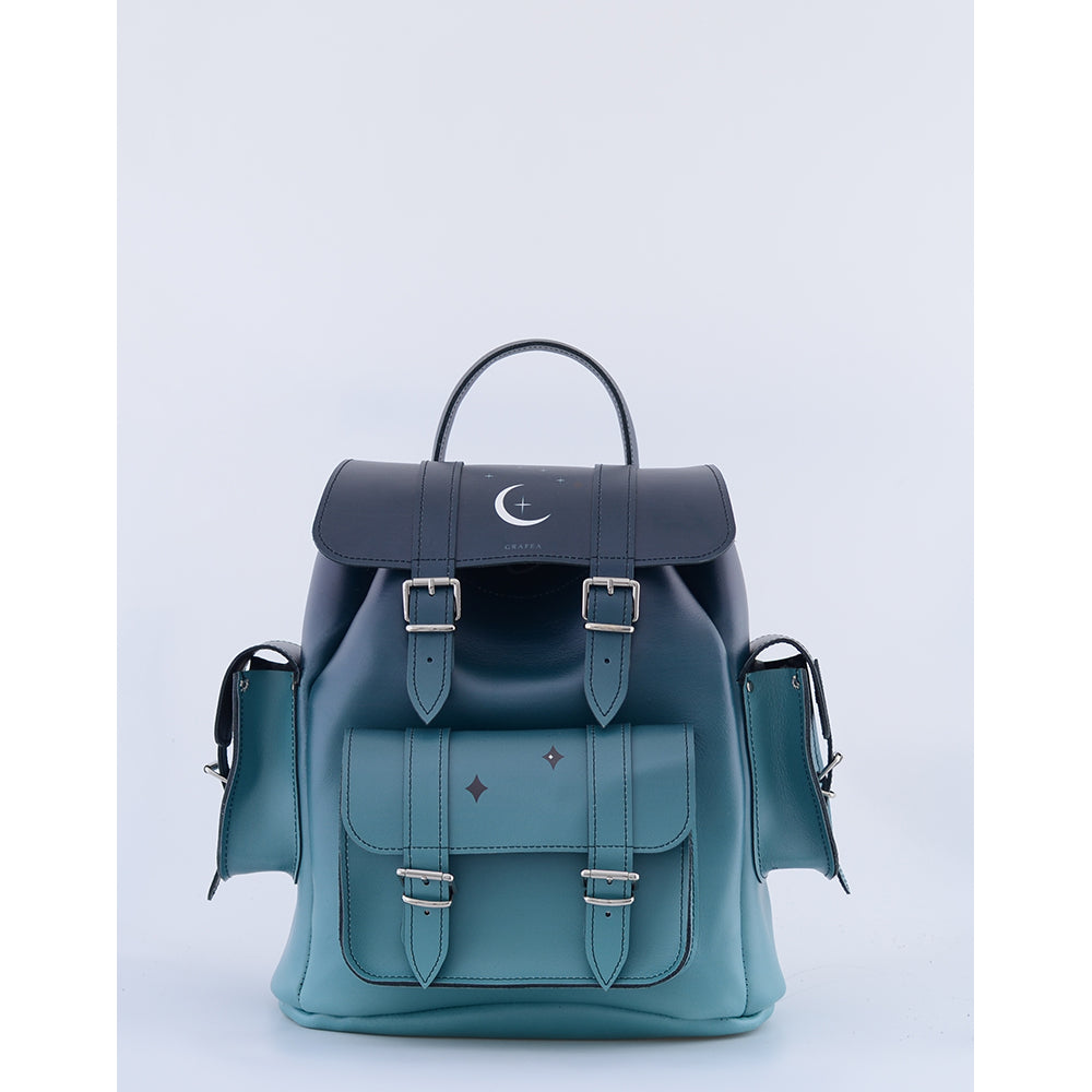 HARI II GREEN MOON- Leather Backpack – GRAFEA display picture 1
