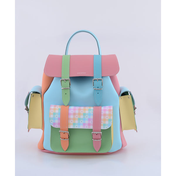 HARI II LINA - Pastel Leather Backpack – GRAFEA display picture 1